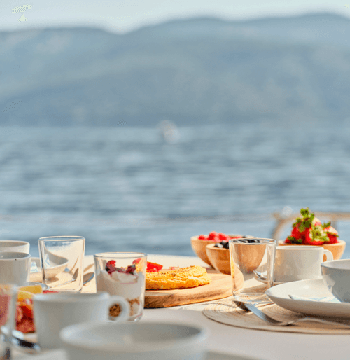 Breakfast With Egg Dishes & Fresh Fruits